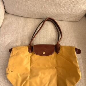 Longchamp Yellow and Brown Shoulder Bag
